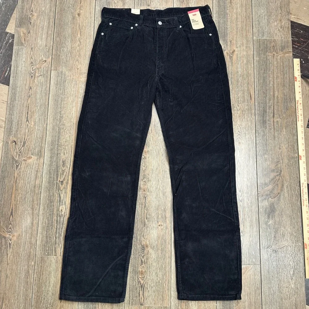 Levis 565 Loose Straight Corduroy Pants Mens 36x36 Black A7221-0056 NEW - Picture 3 of 12